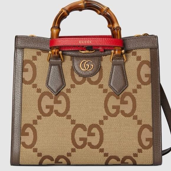 Gucci Handbags - Gucci - Diana Small Jumbo GG canvas tote bag NWT
